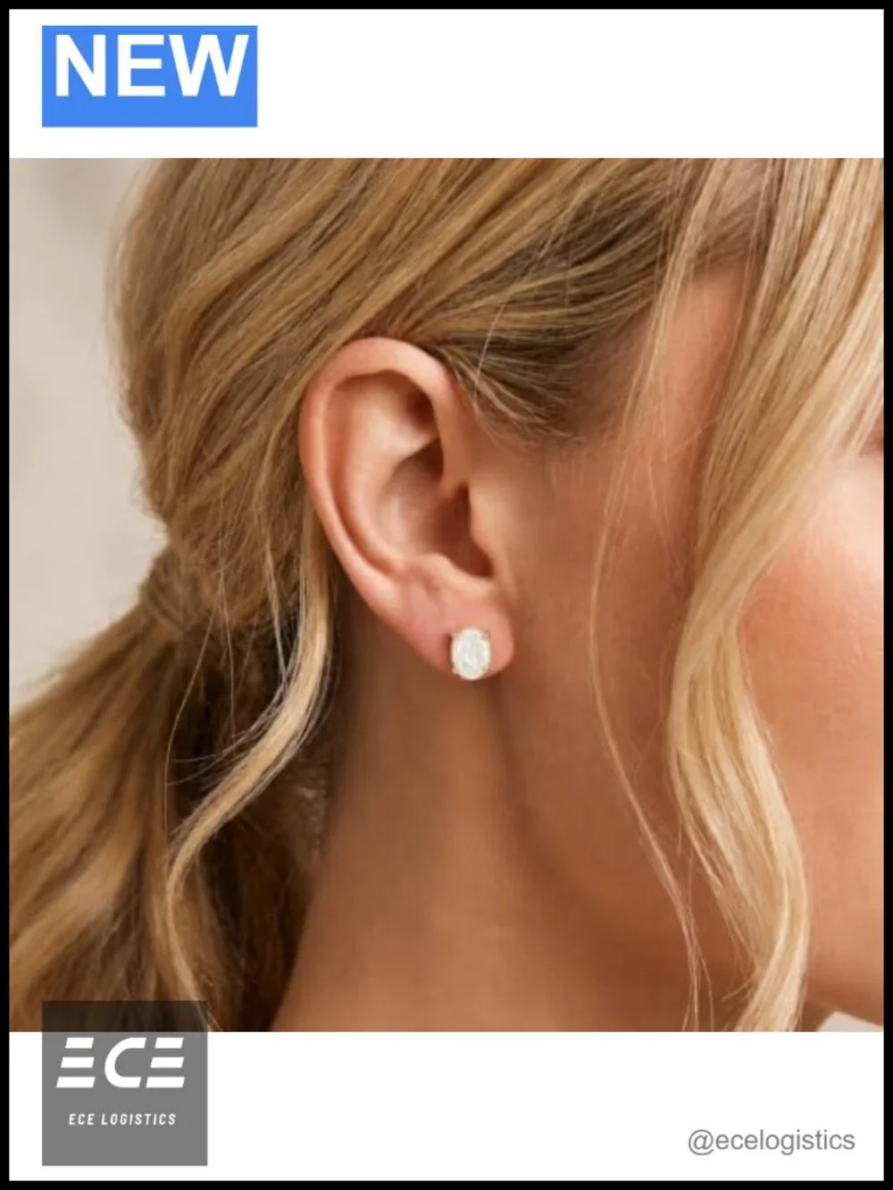 14K Rose Gold Natural Opal Stud Earrings Fine Jewelry